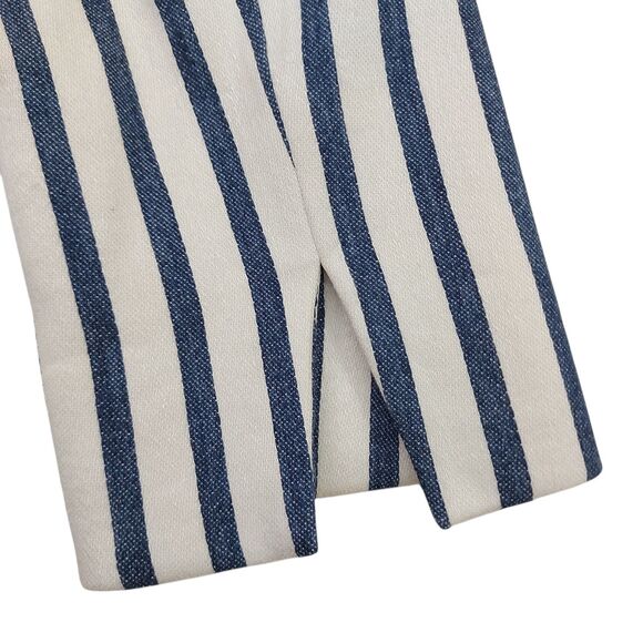 Carlisle Sport Blazer Jacket Womens 6 White Navy Striped Linen Blend Two Button - Picture 6 of 11